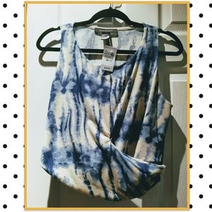 Tie Dye Twist Front Crop